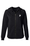 Dalix Heartly Ghost Zip Fleece Hoodie In Black