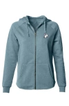 Dalix Heartly Ghost Zip Fleece Hoodie In Misty Blue