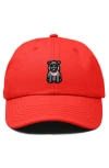 Dalix Hippo Embroidered Adjustable Hat In Red