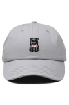Dalix Hippo Embroidered Adjustable Hat In Gray