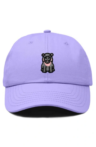 Dalix Hippo Embroidered Adjustable Hat In Lavender