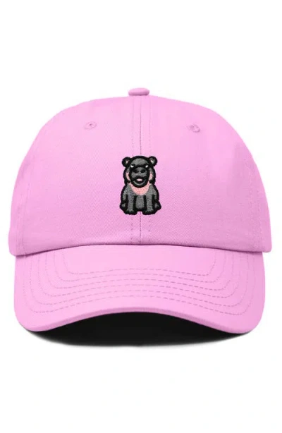 Dalix Hippo Embroidered Adjustable Hat In Light Pink