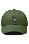 Dalix Hippo Embroidered Adjustable Hat In Olive