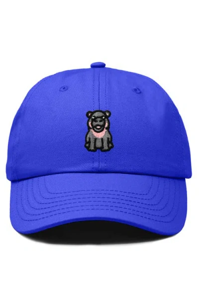 Dalix Hippo Embroidered Adjustable Hat In Royal Blue