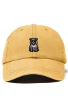 Dalix Hippo Embroidered Adjustable Hat In Washed Gold