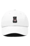 Dalix Hippo Embroidered Adjustable Hat In White