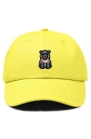 Dalix Hippo Embroidered Adjustable Hat In Yellow