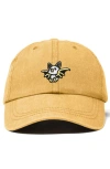 Dalix Honduran Bat Embroidered Dad Hat In Washed Gold