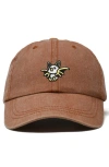 Dalix Honduran Bat Embroidered Dad Hat In Washed Orange