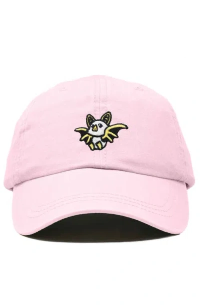 Dalix Honduran Bat Embroidered Dad Hat In Washed Pink