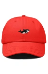 Dalix Killer Whale Embroidered Dad Hat In Red