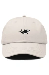 Dalix Killer Whale Embroidered Dad Hat In Brown