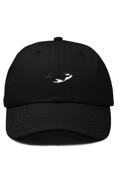Dalix Killer Whale Embroidered Dad Hat In Black