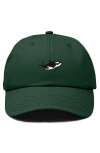 Dalix Killer Whale Embroidered Dad Hat In Dark Green