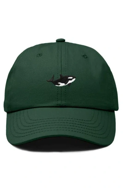Dalix Killer Whale Embroidered Dad Hat In Green