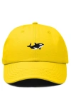 Dalix Killer Whale Embroidered Dad Hat In Yellow