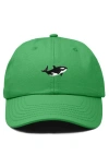 Dalix Killer Whale Embroidered Dad Hat In Green