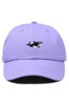 Dalix Killer Whale Embroidered Dad Hat In Purple