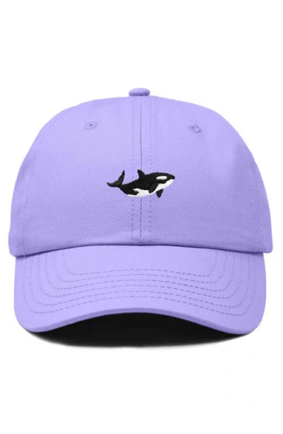 Dalix Killer Whale Embroidered Dad Hat In Purple
