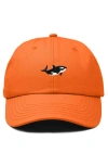 Dalix Killer Whale Embroidered Dad Hat In Orange