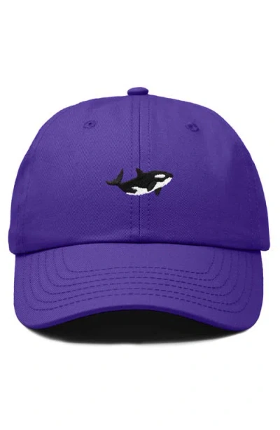 Dalix Killer Whale Embroidered Dad Hat In Purple