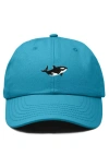 Dalix Killer Whale Embroidered Dad Hat In Teal