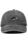 Dalix Killer Whale Embroidered Dad Hat In Washed Black