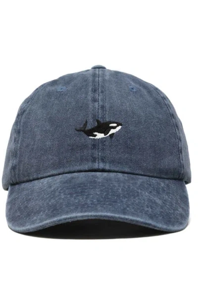 Dalix Killer Whale Embroidered Dad Hat In Blue