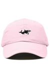 Dalix Killer Whale Embroidered Dad Hat In Pink