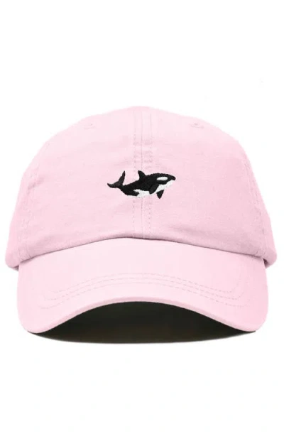 Dalix Killer Whale Embroidered Dad Hat In Pink