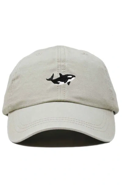 Dalix Killer Whale Embroidered Dad Hat In Neutral