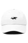 Dalix Killer Whale Embroidered Dad Hat In White