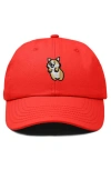 Dalix Leaping Corgi Embroidered Cap In Red