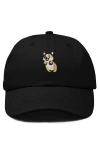Dalix Leaping Corgi Embroidered Cap In Black
