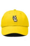 Dalix Leaping Corgi Embroidered Cap In Gold