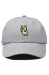 Dalix Leaping Corgi Embroidered Cap In Gray