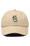 Dalix Leaping Corgi Embroidered Cap In Neutral