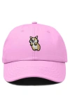 Dalix Leaping Corgi Embroidered Cap In Pink