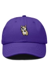 Dalix Leaping Corgi Embroidered Cap In Purple