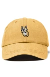Dalix Leaping Corgi Embroidered Cap In Yellow