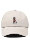Dalix Lighthouse Embroidered Dad Hat In Beige