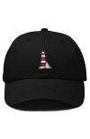 Dalix Lighthouse Embroidered Dad Hat In Black