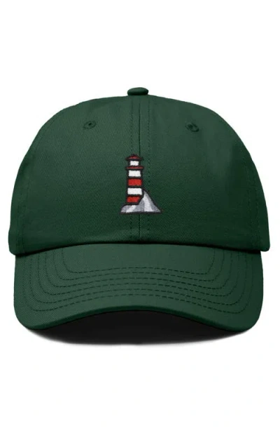 Dalix Lighthouse Embroidered Dad Hat In Dark Green