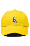 Dalix Lighthouse Embroidered Dad Hat In Gold