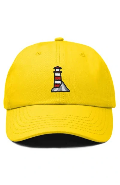 Dalix Lighthouse Embroidered Dad Hat In Gold