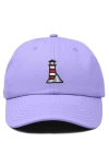 Dalix Lighthouse Embroidered Dad Hat In Lavender