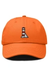 Dalix Lighthouse Embroidered Dad Hat In Orange