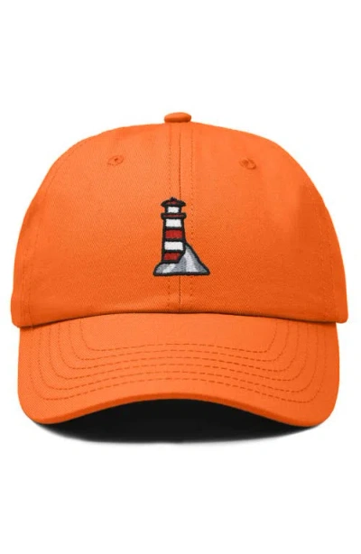 Dalix Lighthouse Embroidered Dad Hat In Orange