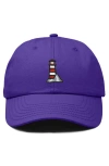 Dalix Lighthouse Embroidered Dad Hat In Purple