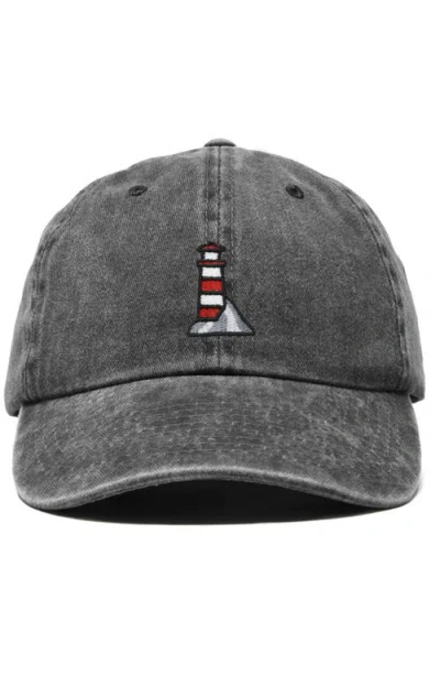 Dalix Lighthouse Embroidered Dad Hat In Gray